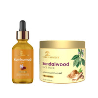 Veda Harvest kumkumadi oil and Sandalwood face pack | Skin Brightening, Anti Acne, for glowing skin, Anti aging