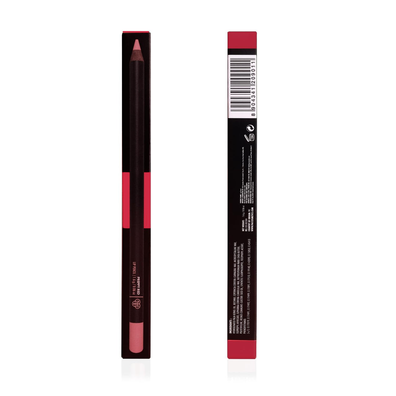 PAC Lip Pencil (Preppy Red) | Richly Pigmented One Swipe Application | Creamy Non Drying Comfortable Formula | Wood Barrel Lip Liner Pencil