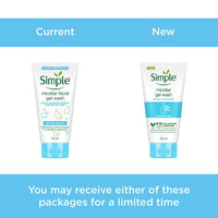 Simple Water Boost Micellar Face Wash 150ml for normal to dry skin | 100% soap-free gentle cleanser for women & men