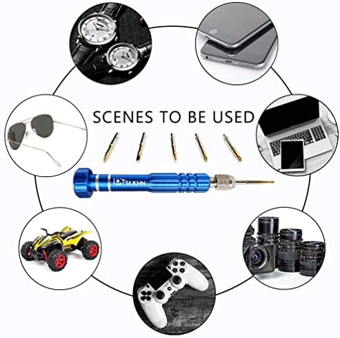 5 - in - 1 Multifunctional Small Screwdriver, PTSLKHN S2 Steel Magnetic Screwdriver Kit for Eyeglass, Sunglasses, Electronics, Cellphone, Jewelry and More