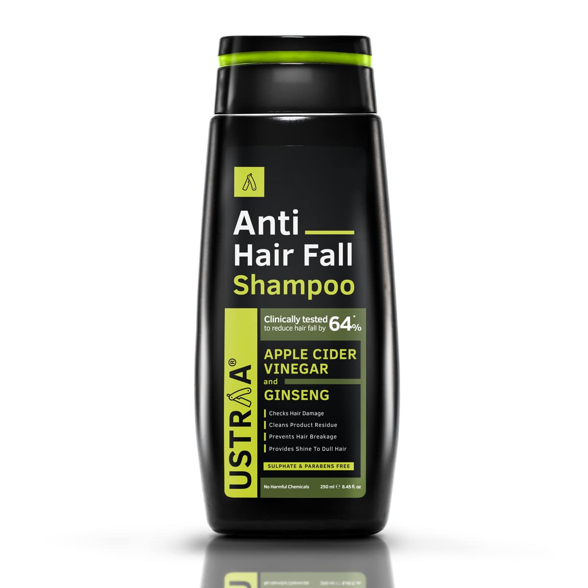 Ustraa Anti Hair Fall Shampoo - 250ml - With Apple Cider Vinegar | Prevents Hairfall | No SLS & Daily Use Hair Conditioner - 100gm | with Water Hyssop (Brahmi) & Vitamin E | For All Scalp Types