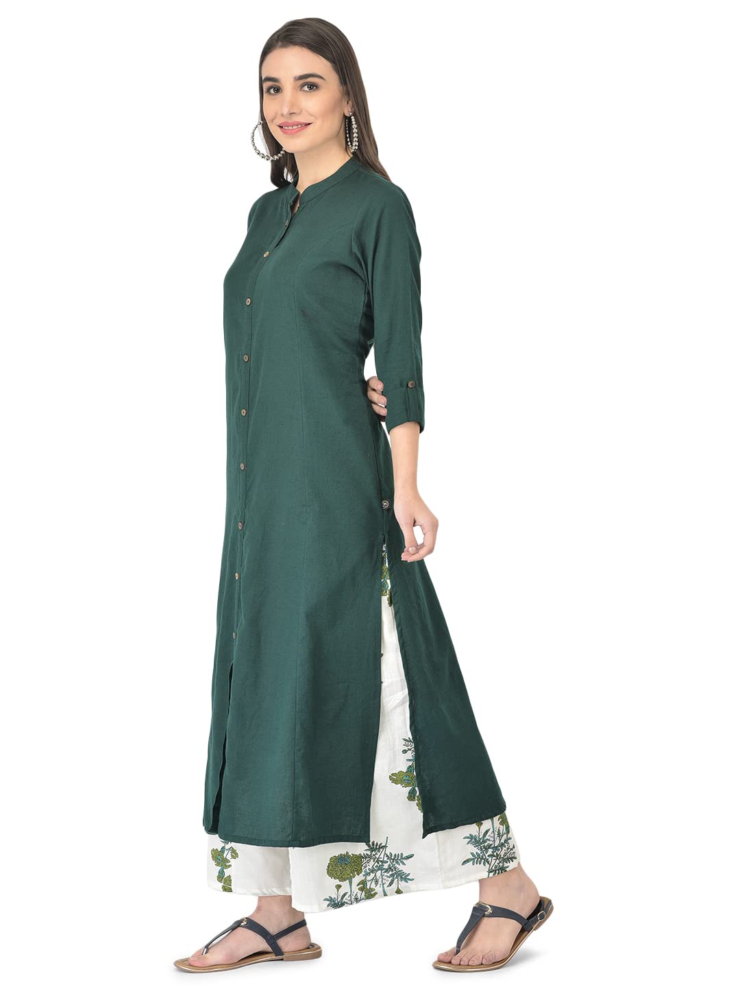 Pistaa's  Women's  Cotton Solid Readymade Salwar Suit Set