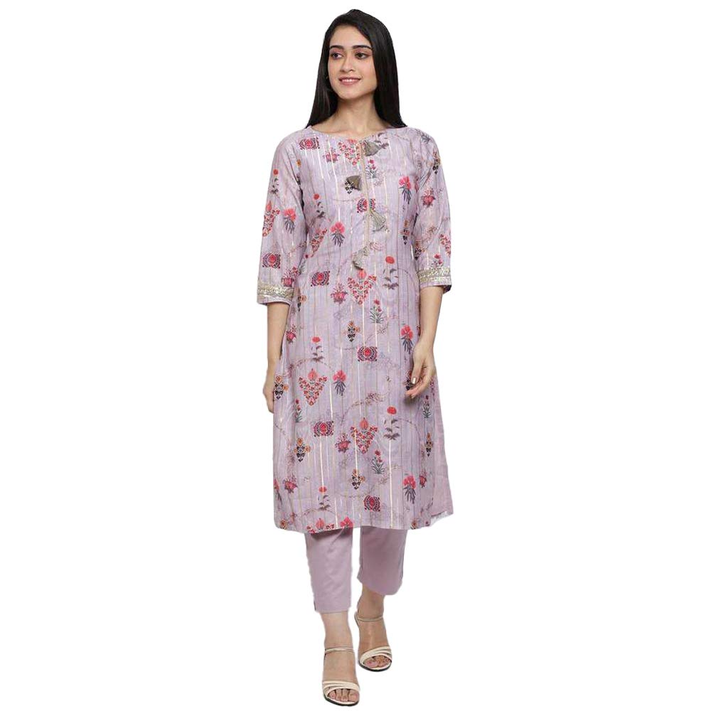 BIBA Women's  Synthetic Salwar Suit Set