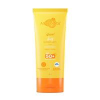 Aqualogica Glow+ Dewy Sunscreen SPF 50 PA++++ with Papaya & Vitamin C | For Dry, Sensitive, Oily & Combination Skin | UVA/B & Blue Light Protection | Fragrance-Free | For Men & Women | 80g