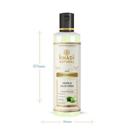 Khadi Natural Neem & Aloe Vera Hair Cleanser, 210 ml, Hydrates Dry Ends (Pack 1, Neem Aloevera)