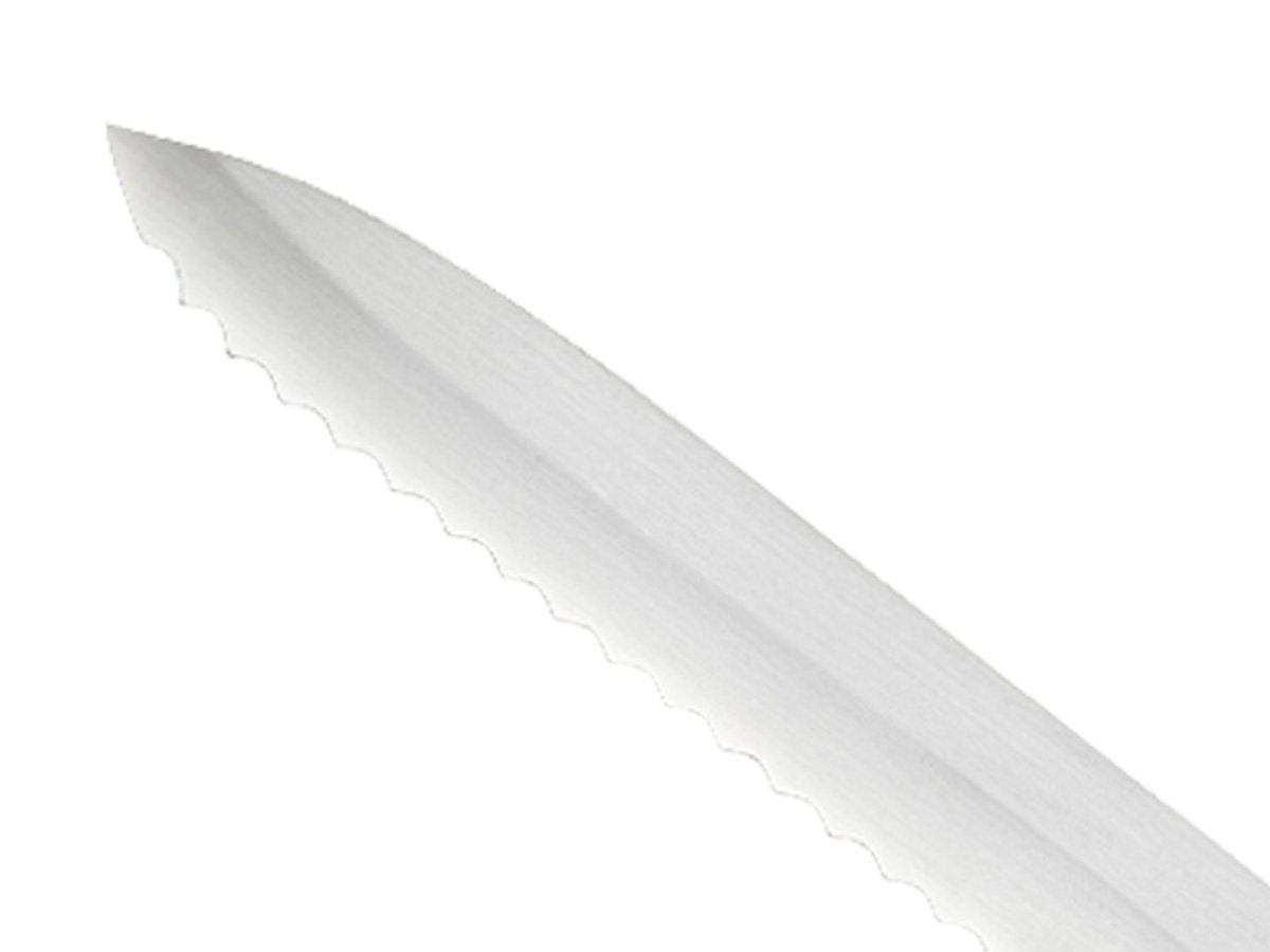 Mercer Culinary Ultimate White, 8 Inch Wavy Edge Offset Utility Knife