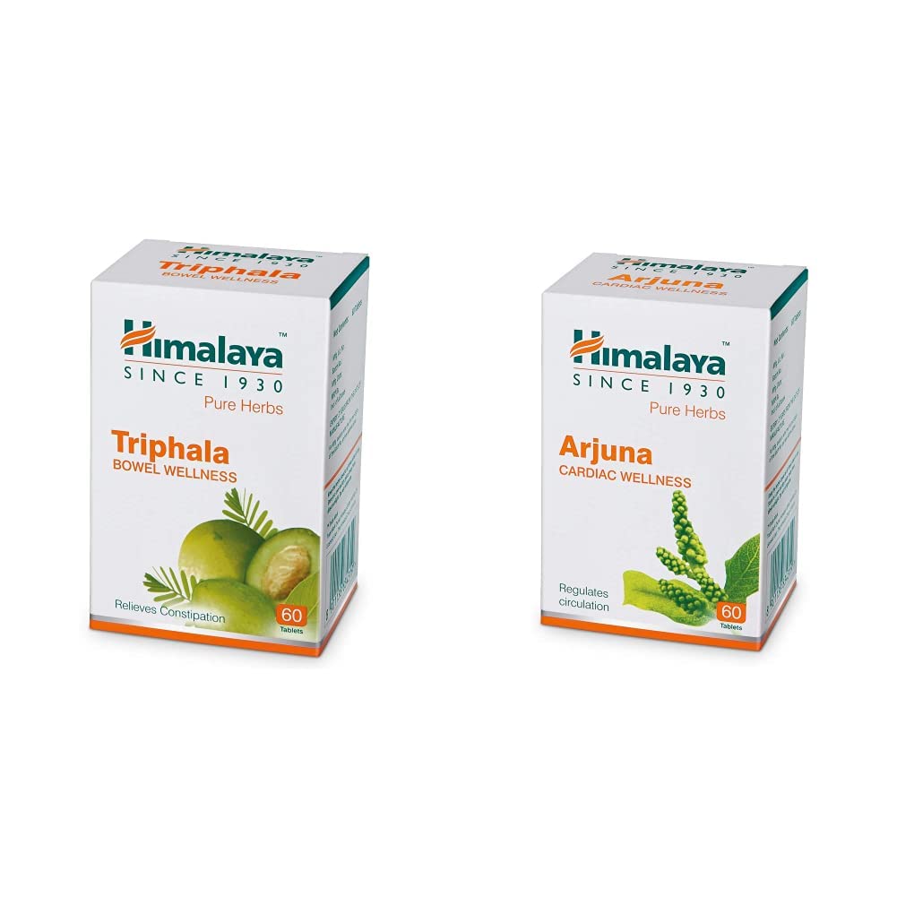 Himalaya Wellness Triphala Bowel Wellness |Relieves constipation| - 60 Tablets & Himalaya Arjuna - 60 Tablets