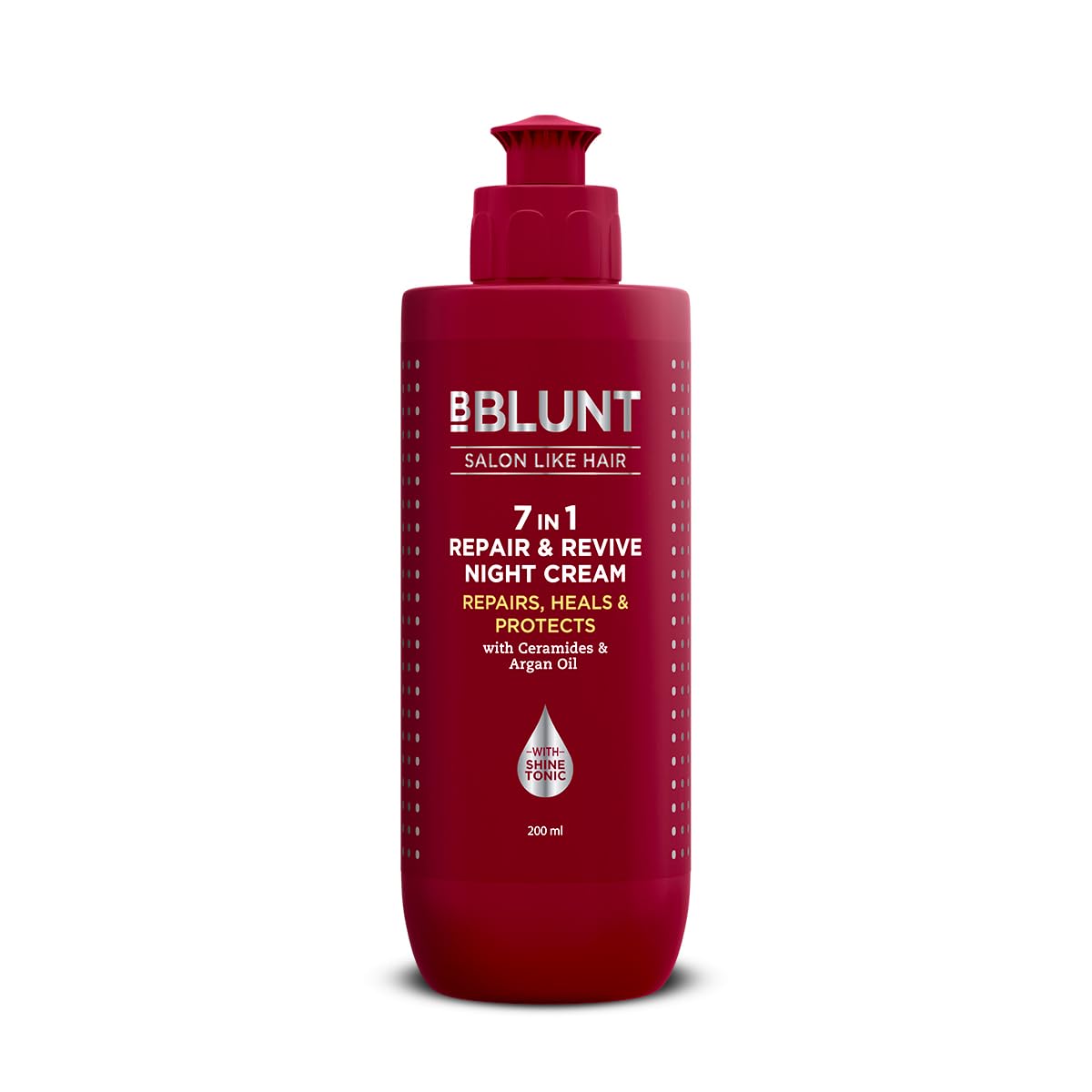 BBLUNT 7 in 1 Repair & Revive Night Cream to Heal & Protect Hair Overnight - 200ml|Addresses 7 Signs of Hair Damage | Reduces Frizz & Dullness | Enriched with Ceramides & Argan Oil | For Men & Women