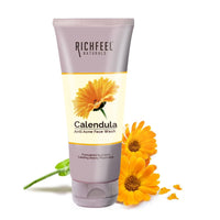Richfeel Anti Acne Calendula Face Wash | Power of Soothing Calendula Extracts | For Skin prone to Acne & Blemishes | Physician Formulated | Helps Calm & Replenish Skin | 100 g