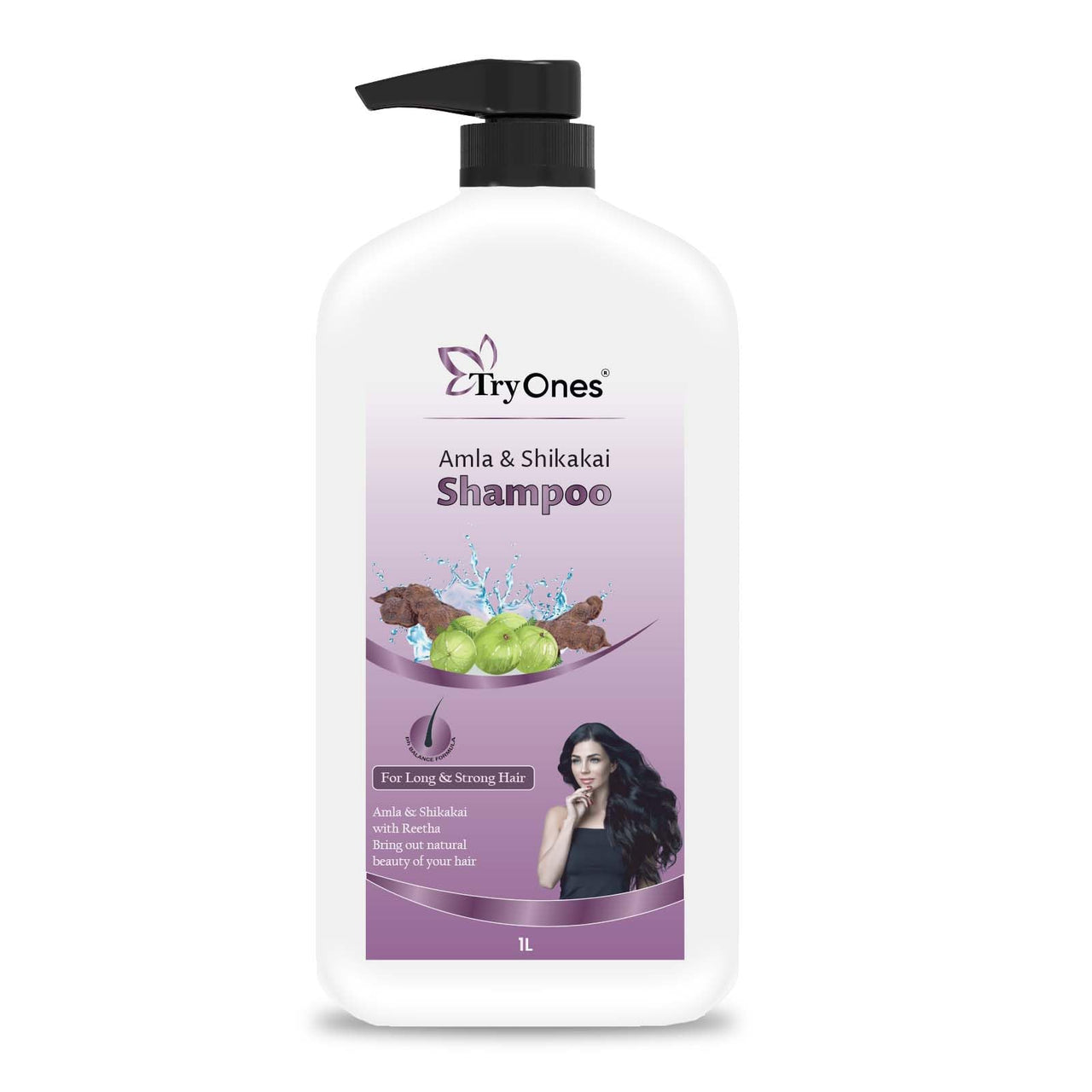 TryOnes_Salon-Quality Shampoo for Vibrant, Healthy Hair_Shampoo_For Long & Strong Hiar Amla& Sikakai Shampoo_1L