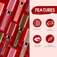 Beauty Berry Soft & Matte Waterproof Lip Color, Rich Pigment, Long Lasting Non-Transfer Liquid Lipstick With Vitamin E (Hippie Pink-04, 1)