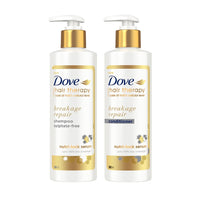 Dove Hair Therapy Breakage Repair Sulphate-Free Shampoo 380ml + Conditioner 380ml, (Combo Pack)| No Parabens & Dyes | Enriched With Nutri-Lock Serum