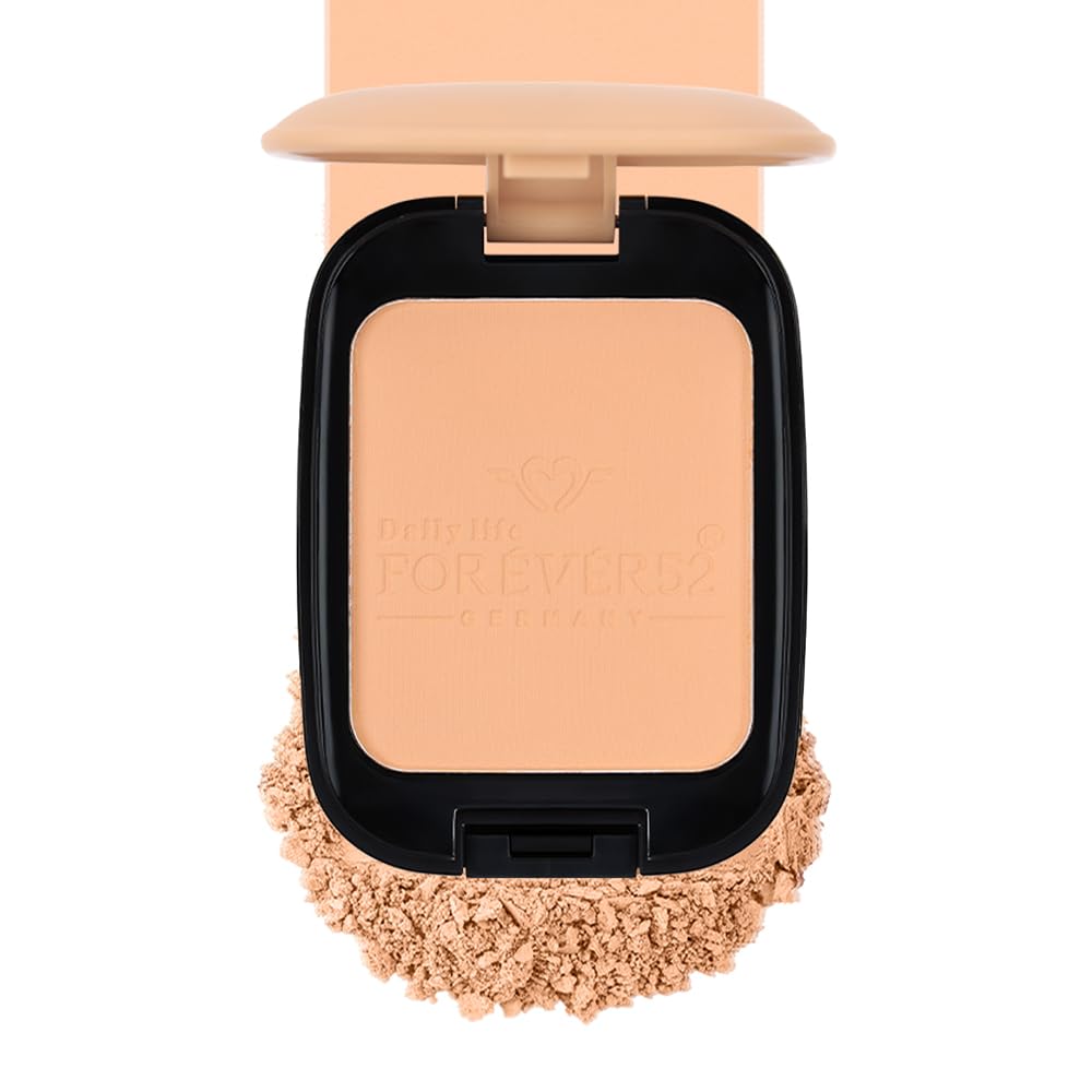 Forever52 Daily Life Dual Wet and Dry Compact + Makeup Setting Powder (Sand - 005,12g)|Matte Finish|Lightweight|Long Lasting|Enriched With Vitamin E|Vegan, Beige