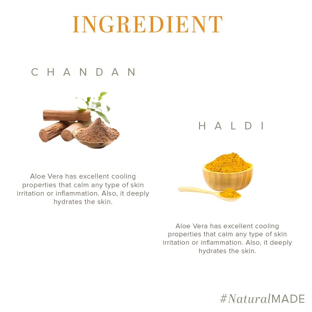 Khadi Natural Chandan Haldi Soap | Herbal Bathing Soap for Glowing Skin | Natural Soap with Essential Oils | Anti-Ageing Soap | Suitable for All Skin Types|Pack of 3 | (125gm *3) (375gm)