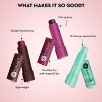 SUGAR Cosmetics Tipsy Lip Balm For Dry & Chapped Lips With Vitamin E, Shea Butter And Jojoba Oil|Lip Protection & Nourishment|Lipbalm With Spf|4.5Gm - 04 L.I.I.T, Multicolor