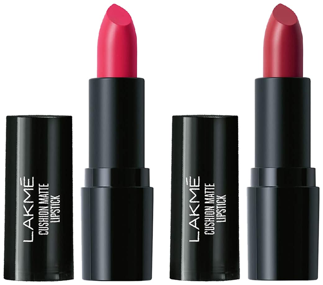 Lakmé Cushion Matte Lipstick Kit (Pink Ruby, Red Blaze 9 g)