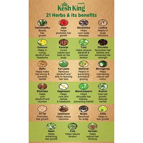Kesh King Ayurvedic Oil for Hair Fall Control | Reduces Hairfall and Supports New Hair Growth | 21 Ayurvedic Herbs | 300ml