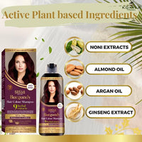 Kokila NO PPD Shampoo Hair Colour - Burgundy 400ml for Women and Men | Natural Extracts | Colours Hair in 10 Minutes | Ammonia Free, Paraben Free - 10 Pair Free Gloves