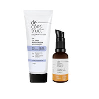 Deconstruct Glow & Hydrate Duo: Oil-Free Moisturizer (50g) & Vitamin C Serum (30ml) | Get Glowing and Moisturized Skin | Pack of 2