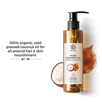 Brillare Pure Coconut Oil, 100 Percent Natural, Organic and Cold Pressed, Hair Oil 200 ML, Zero Chemicals & Brillare Pure Cold Pressed Castor Oil, 100 Percent Natural & Organic, 200 ML