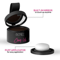 RENEE Cover-Up Hair Powder- Brown, Helps Cover Grey Roots & Bald Spots Instantly, Highly Pigmented, Fuller and Denser, Long-Lasting & Matte Finish, Fine Powder for Flawless Application, 4gm