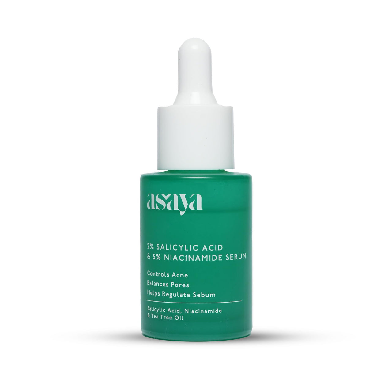 Asaya 2% Salicylic Acid Face Serum | 5% Niacinamide & Tea Tree Oil | Reduces Acne, Blackheads & Whiteheads | Unclogs Pores & Regulates Sebum | Fights Active Breakouts & Prevents Future Acne | Antibacterial & Anti-Inflammatory | Lightweight, Quick-Absorbin