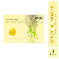 Raaga Professional Stem Cells Infused Anti Aging 6 Step Facial Kit | Evening Primrose, Swiss Apple Stem Cells | Youthful Radiance | All Skin Types (61 gm)
