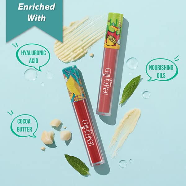 LoveChild Masaba Mamma mia! Lush-Matte Lip Crème - Kokum Panna (Red) Lush Matte Finish, Intense Hydration, Long Lasting, 3ml