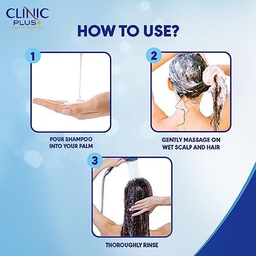 Clinic Plus Strong & Long Shampoo 355Ml, With Milk Proteins & Multivitamins For Healthy And Long Hair - Strengthening Shampoo For Hair Growth