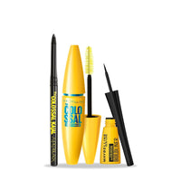Maybelline New York Eye Makeup Kits & Combos | Eyeliner Combo with Colossal Superblack Kajal, Colossal Waterproof Mascara & Colossal Bold Liner (0.35g+10ml+3ml)