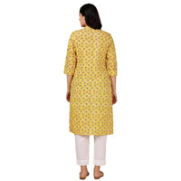 in. fuse by Shoppers Stop Mandarin Neck Printed Cotton Women Straight Fit Kurta