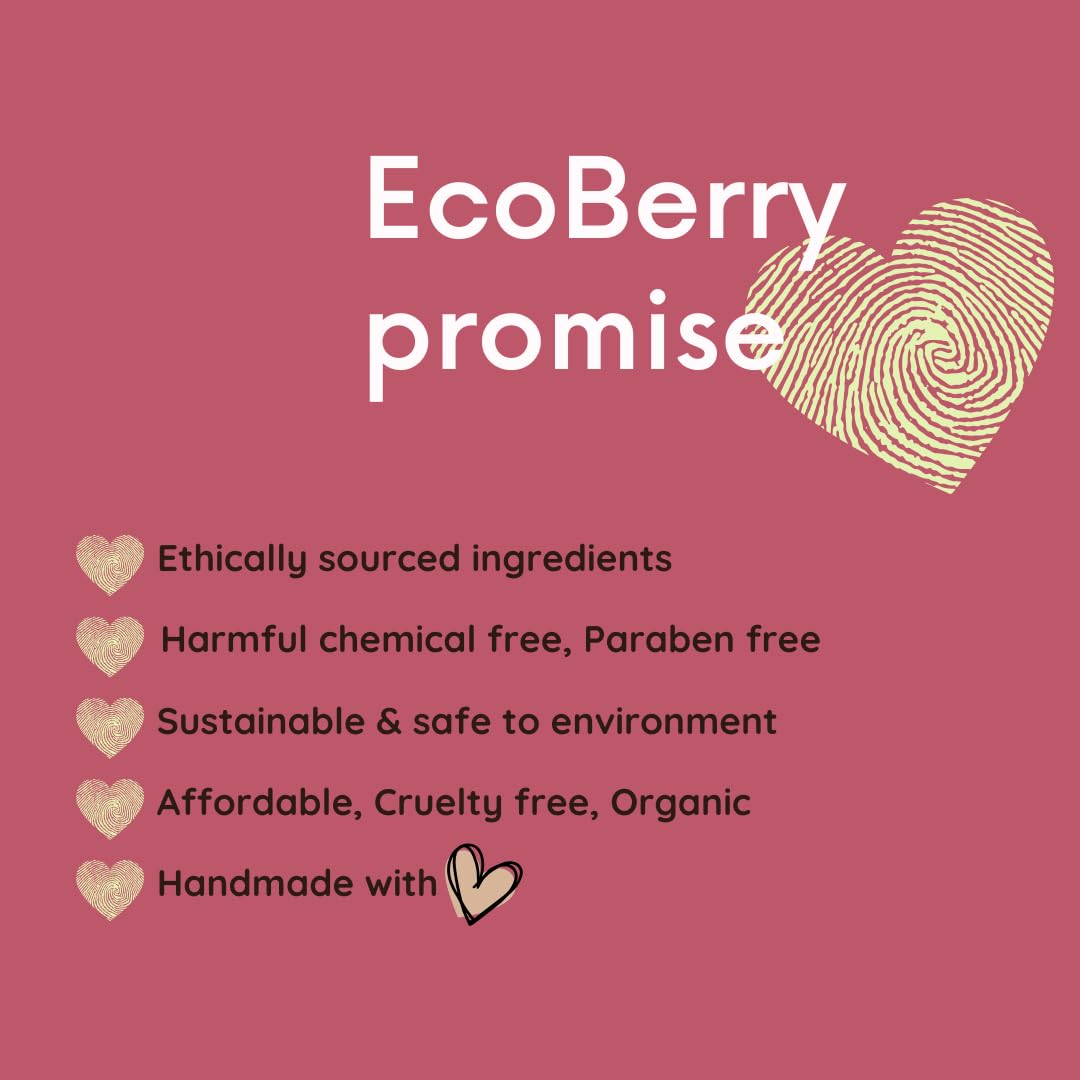 EcoBerry Beetroot Lip Balm, Natural Pink Lips Dry, Chapped Lips, Moisturizing, Conditioning, Natural SPF, Free from Mineral Oil, Preservative, Paraben, Veg 8g