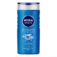 NIVEA Men Crème, Non Greasy Moisturizer, Cream for Face, Body & Hands, 75 ml & NIVEA Men Body Wash, Vitality Fresh with Ocean Minerals, Shower Gel for Body, Face & Hair, 250 ml