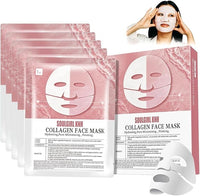 Bio Collagen Face Mask Korean Face Mask for Glass Skin Overnight Sheet Mask For Deep Hydration, Pore minizmizing, Pigmentation, Pigmentation, Face Tightening, Glowing Skin Mask