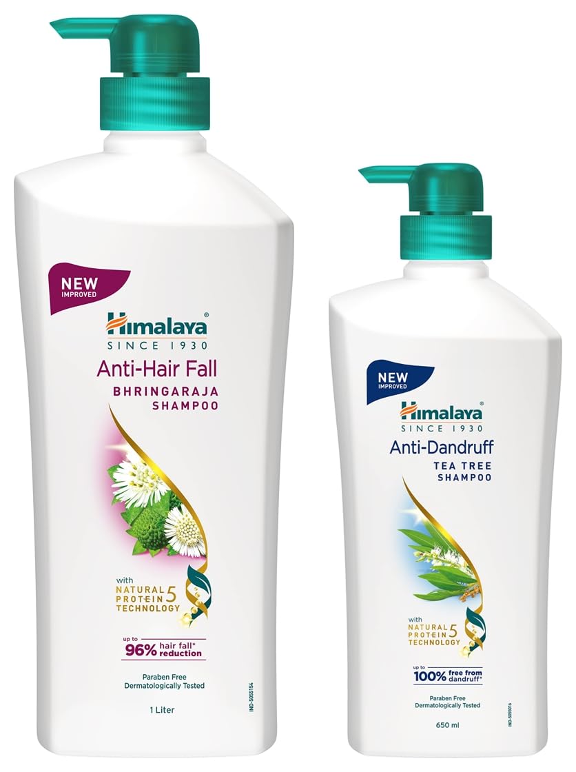 Himalaya Anti Hair Fall Shampoo with Bringaraja, 1000 ml and Himalaya Anti Dandruff Shampoo, 700ml