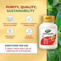 Dabur Ashwagandha Tablets - 60 tabs | General Wellness Tablets | Stress Relief | Rich in Antioxidants | Immunity Booster | Rich in Antioxidants | Rejuvenates Body