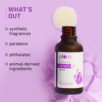 Plum 1% Retinol Anti Aging Night Face Serum with Bakuchiol | Boosts Collagen, Reduces Fine Lines & Wrinkles | Retinol Serum for Face | for Women & Men | Beginner-Friendly | Suits All Skin Types | 20ml