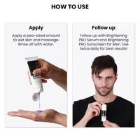 ThriveCo Brightening PRO Cleanser for Men with Probiotic Rice Water, Vit C, Kojic Acid, Alpha Arbutin & Glutathione | Anti-ageing Face Wash, Boosts Collagen, Clears Skin & Removes Dark Spots | 100ml