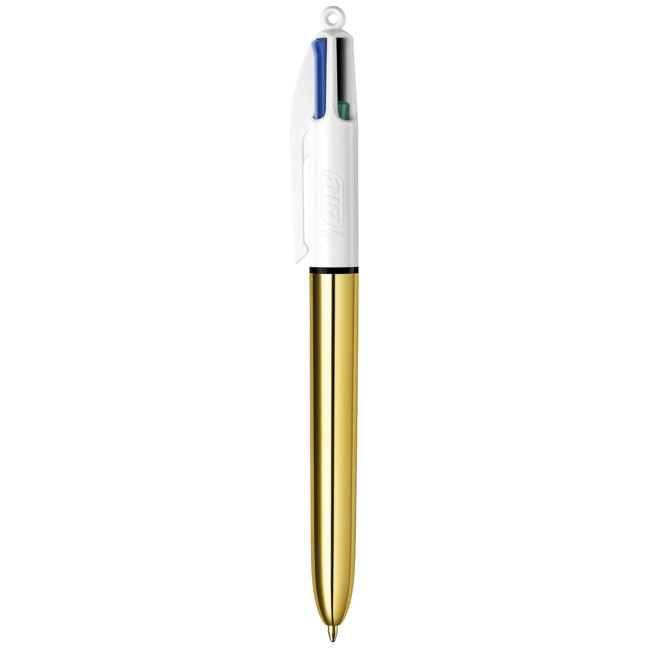 BIC 4 Color Shine Ball Pens Medium Points (1.0 mm) with Metallic Rose Gold, Silver and Gold Barrels - Pack of 3