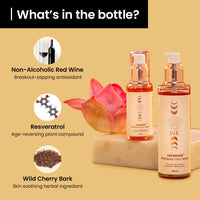 BiE Vin Rouge Renewing Face Wash with Non Alcoholic Red Wine, Resveratrol, Vitamin E & Wild Cherry Bark | Cleanser For Hydration, Glow & Anti-Aging | Mild & Foaming Face Wash | All Skin Types | 100ml