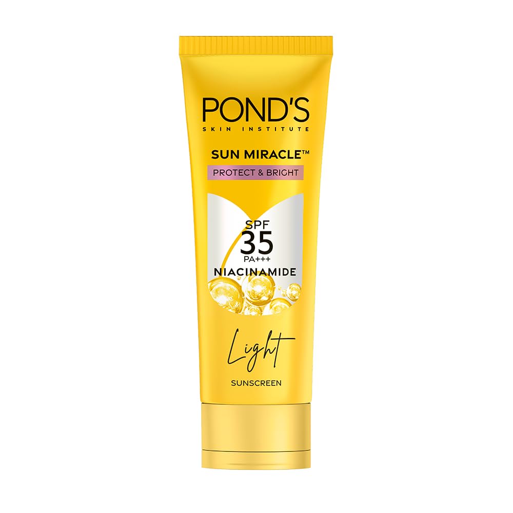 POND's Sun Miracle Spf 35 Pa+++ Light Sunscreen For All Skin-Protect & Bright, With Niacinamide, Prevent & Fade Dark Patches, Lightweight, No White Cast 50G,1 Count