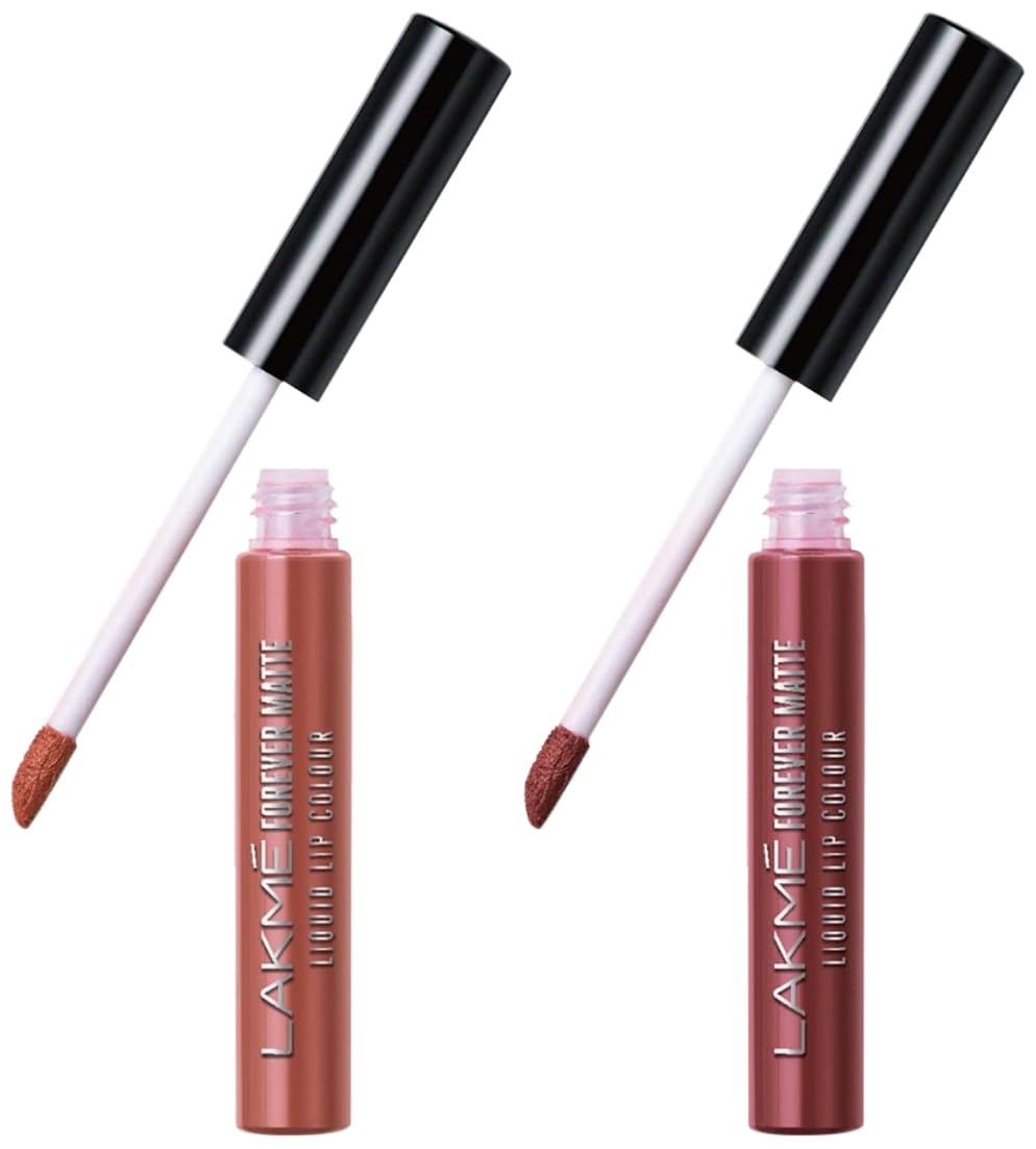 Lakmé Forever Matte Liquid Lip Colour, Nude Myth, 5.6 ml & Forever Matte Liquid Lip Colour, Nude Dream, 5.6 ml