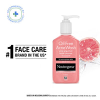 Neutrogena Oil Free Acne Wash | Pink Grapefruit | Deep Cleansing Face Wash with Salicylic Acid | Alcohol Free, Non Comedogenic & Dermatologically Tested | For Oily Acne Prone Skin | 175ml