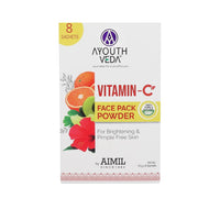 Ayouthveda Vitamin C Face Pack Powder Men & Women | Helps to reduce Pigmentation & Acne & Enhances skin Glow|Enriched with Fruits and Herbs | Makes Skin Soft & Supple (10g X 8 Sachets)(Pack Of 1)