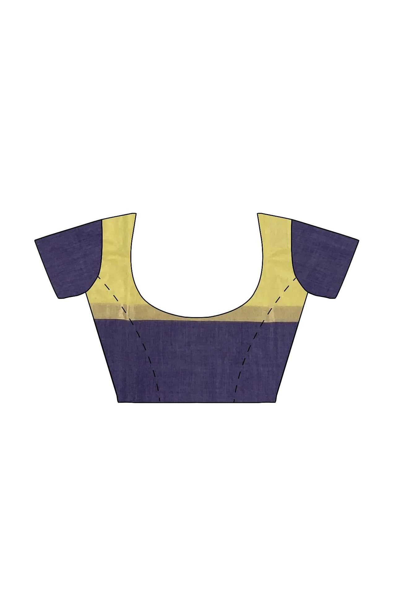 SENSAN Women’s Handloom Kanchi Cotton Saree with Blouse Piece [SKU:430] Light Beige×Navy Blue