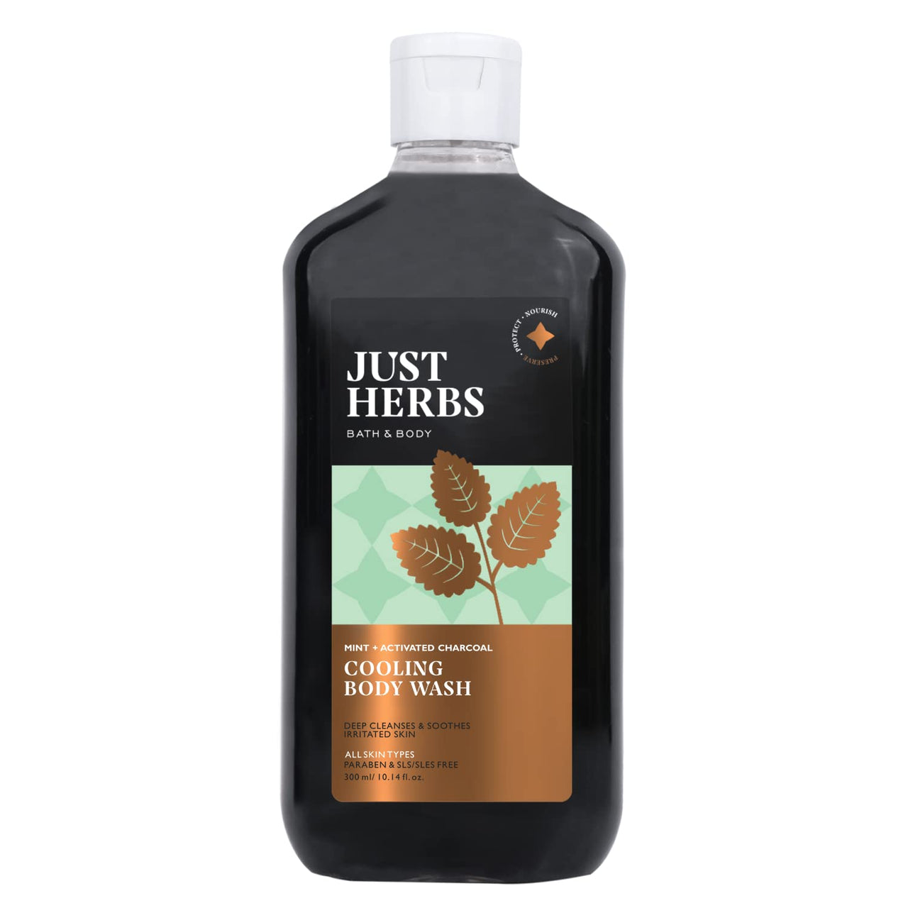 Just Herbs Deep Cleansing Cooling Body Wash 300 ml & Just Herbs Vitamin C Skin Brightening Exfoliating Lime + Liquorice Body Wash for 300 ml Combo