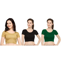 Life Win Stretchable Blouse 28 to 46 Size Cotton Lycra for Women