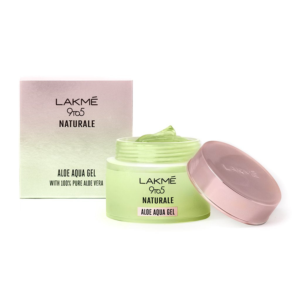 Lakmé 9 to 5 Naturale Aloe Aqua Gel, With Aloe Vera And Glycerine, Lightweight, Non Sticky, For Hydrated And Moisturized Skin, 50 g