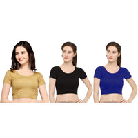 Life Win Stretchable Blouse 28 to 46 Size Cotton Lycra for Women