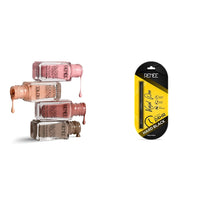 Renee Glossy Finish Touch Nail Paint Set of 4 (5 ML)& Hard Black Kajal Pen with Sharpener Combo